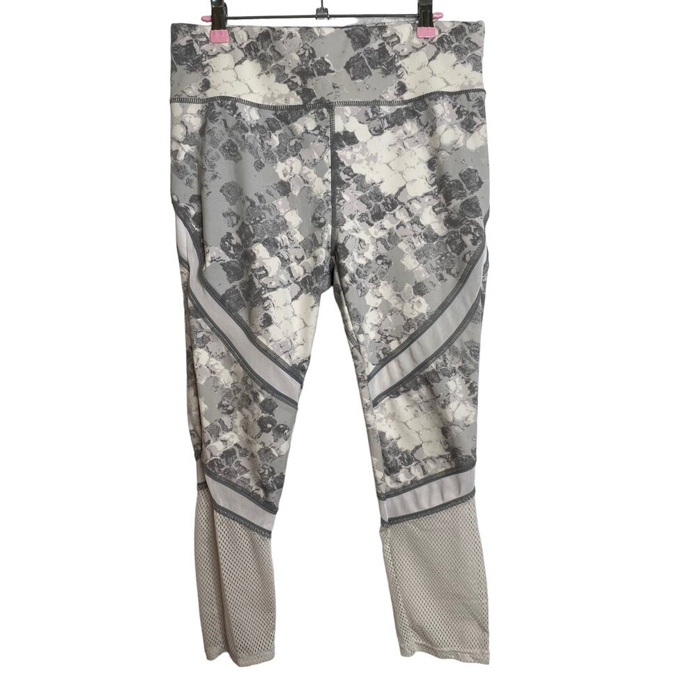 BSP women's plus athletic pant, white and gray